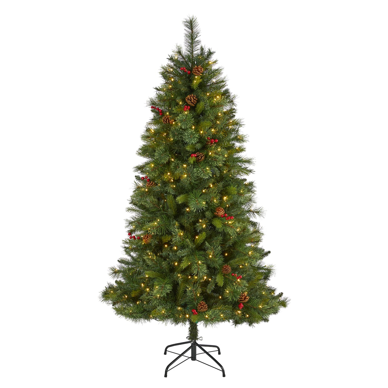 6ft. Pre-Lit Aberdeen Spruce Artificial Christmas Tree, Clear LED Lights